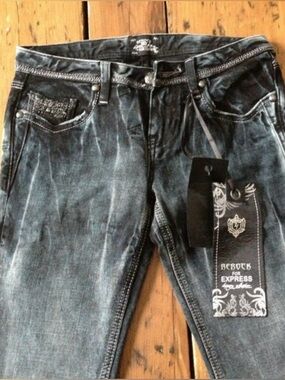 Rock Revival Faded Black/Grey Distressed Jeans